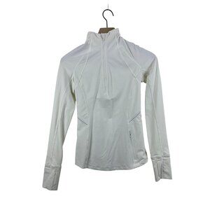 Lululemon Women's Size 2 Rulu Run Half-Zip Jacket White Athleisure Yoga